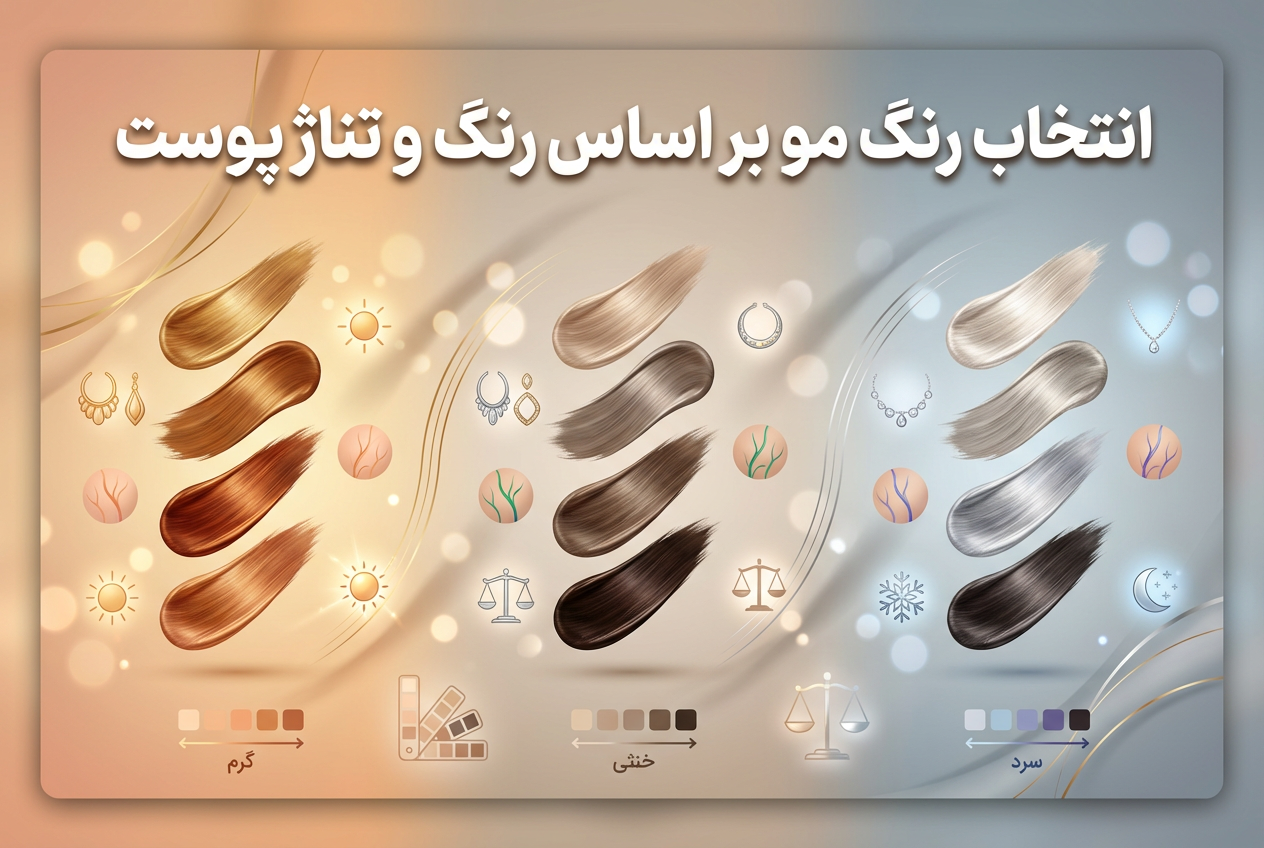 انتخاب رنگ مو بر اساس رنگ و تناژ پوست