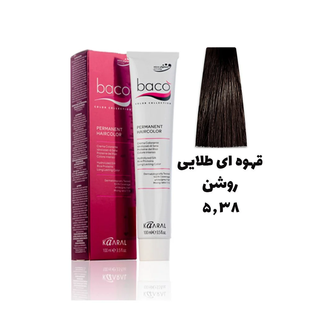 رنگ مو باکو قهوه ای طلایی روشن 5.38 - Baco hair color
