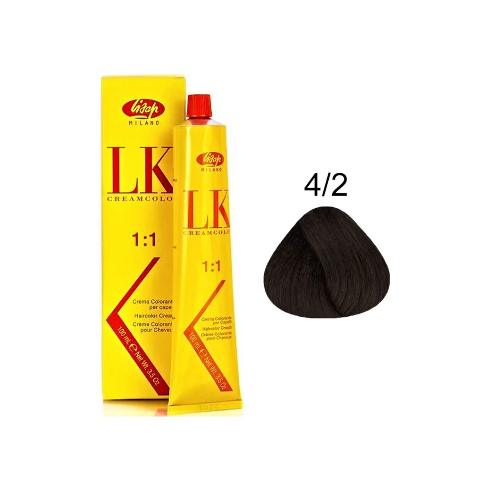 رنگ مو لیزاپ خاکستری قهوه ای - Lisap Hair Color 4/2
