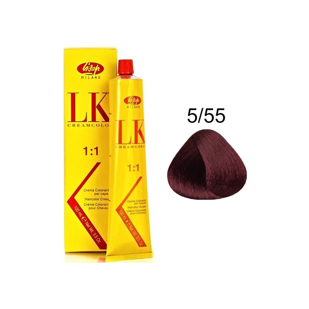 رنگ مو لیزاپ قهوه ای قرمز روشن قوی - Lisap Hair Color 5/55RV