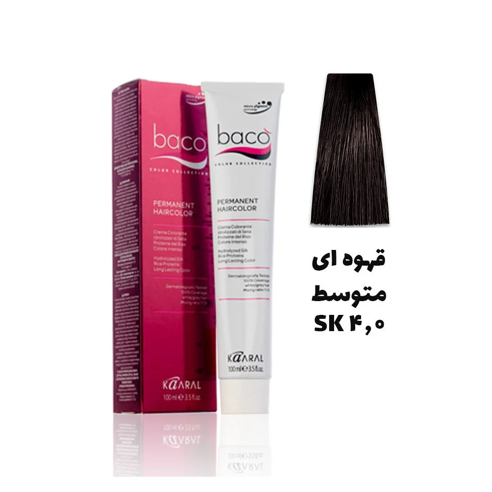 رنگ مو باکو قهوه ای متوسط 4.0SK - Baco hair color